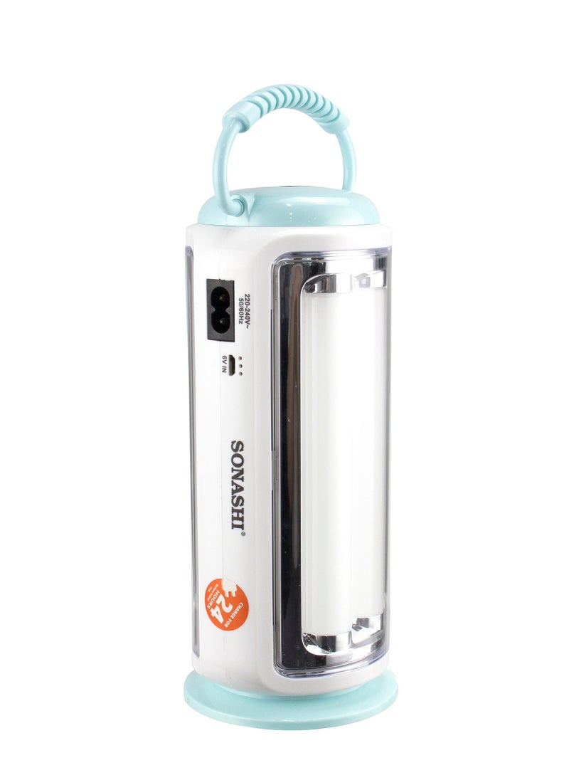 SONASHI Solar Rechargeable LED Lantern with BuiltIn Battery  Featured with Charging Indicator and Portable Handle  Solar Lights  Up to 4 Hours Working Time  Best for Indoors and Hiking SEL-705N Blue  - Image 1