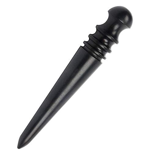Co-link 2pcs Ebony Wood Leather Craft Slicker Round Burnisher Leather Polished rods Edge Burnisher Slicker Tool - Image 4