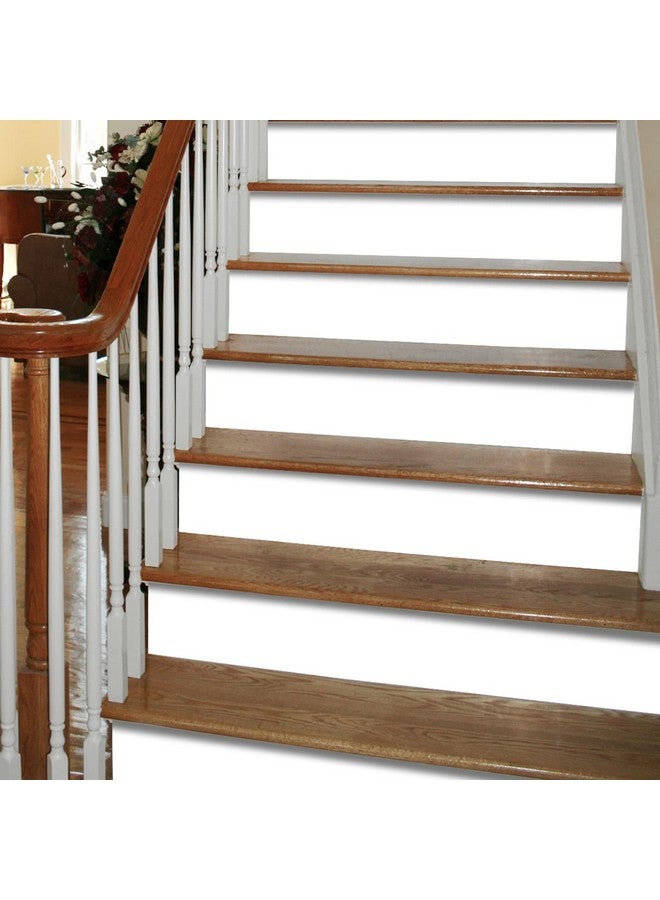 FUNLIFE 14Pcs Self-Adhesive Vinyl Stair Riser Stickers, Peel And Stick Staircase Decal Contact Paper, 39.37"X7.09" Pure White - Image 1