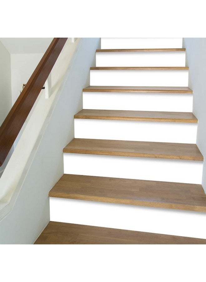 FUNLIFE 14Pcs Self-Adhesive Vinyl Stair Riser Stickers, Peel And Stick Staircase Decal Contact Paper, 39.37"X7.09" Pure White - Image 2