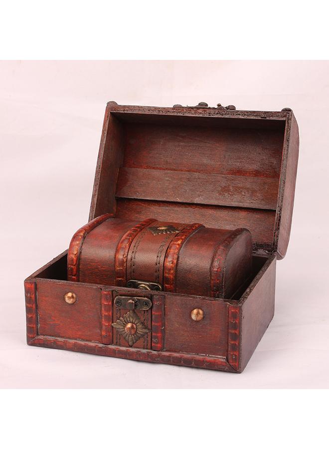 الأزرق جي دبليو يمكن قفل الصندوق الخشبي على الطراز الأوروبي بالمجوهرات الخشبية العتيقة ، صندوق تغليف الهدايا ، صندوق خشبي - Image 4