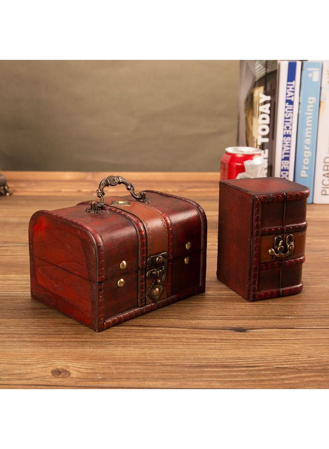 الأزرق جي دبليو يمكن قفل الصندوق الخشبي على الطراز الأوروبي بالمجوهرات الخشبية العتيقة ، صندوق تغليف الهدايا ، صندوق خشبي - Image 3