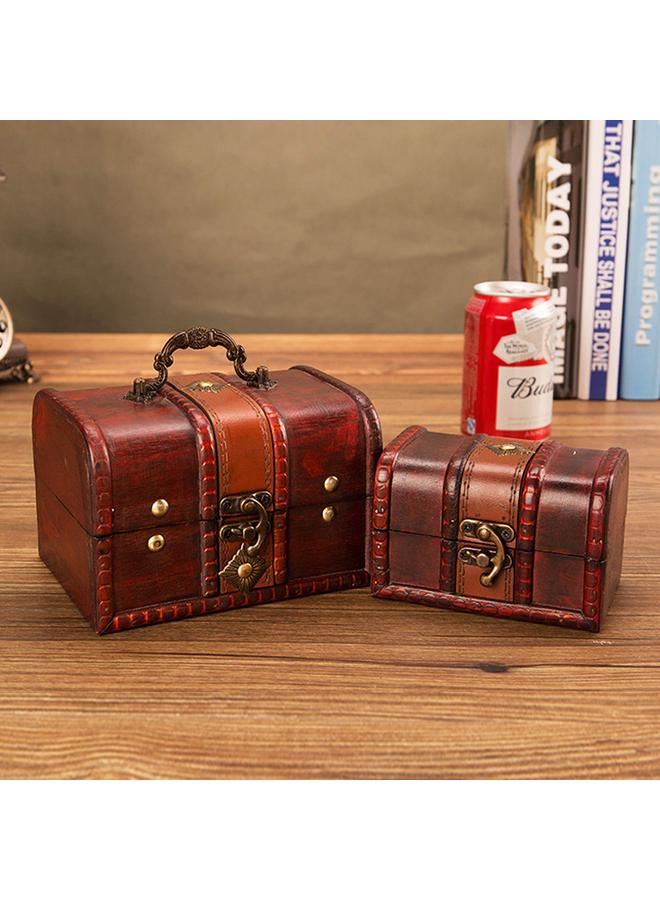 الأزرق جي دبليو يمكن قفل الصندوق الخشبي على الطراز الأوروبي بالمجوهرات الخشبية العتيقة ، صندوق تغليف الهدايا ، صندوق خشبي - Image 2