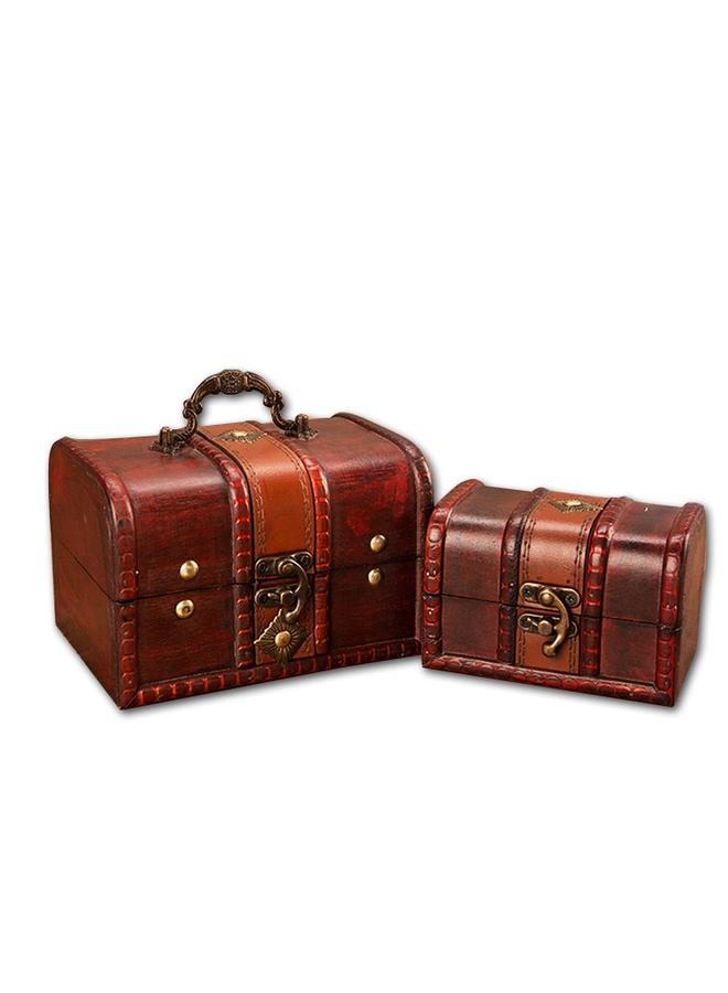 الأزرق جي دبليو يمكن قفل الصندوق الخشبي على الطراز الأوروبي بالمجوهرات الخشبية العتيقة ، صندوق تغليف الهدايا ، صندوق خشبي - Image 5