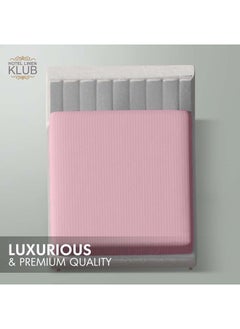 Hotel Linen Klub KRUDE Stripe Microfiber Baby Pink Fitted Sheet -Queen 150 x 200 cm  - Image 2