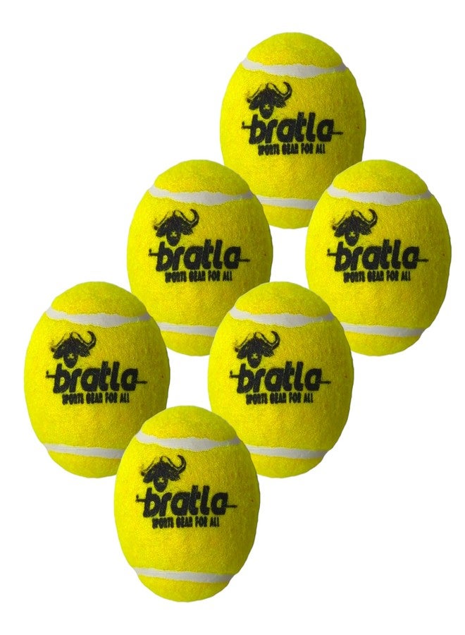 Bratla Pro Tennis Balls for Cricket - Lightweight Cricket Ball Tennis Ball for Tape Ball Cricket Bat (Pack of 6) - Image 1