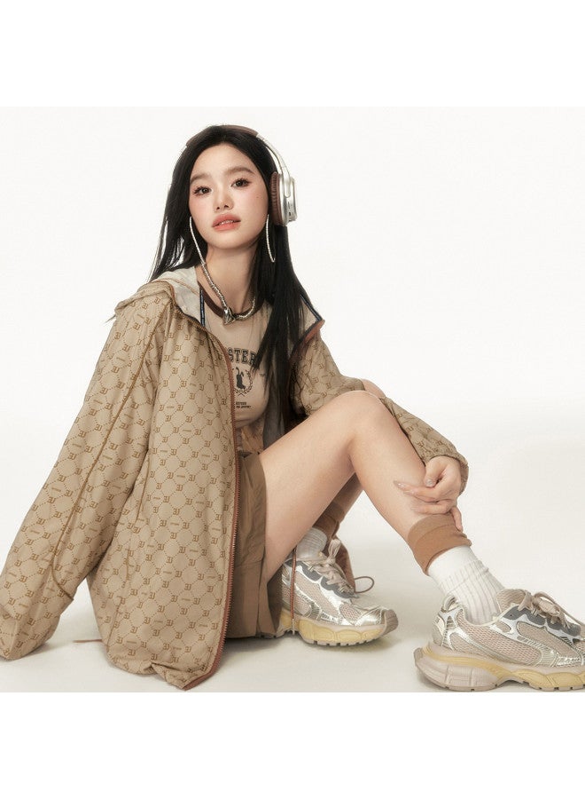 EPTISON هودي رياضي للنساء بطبعة عتيقة - جاكيت صيفي خفيف الوزن - Image 5