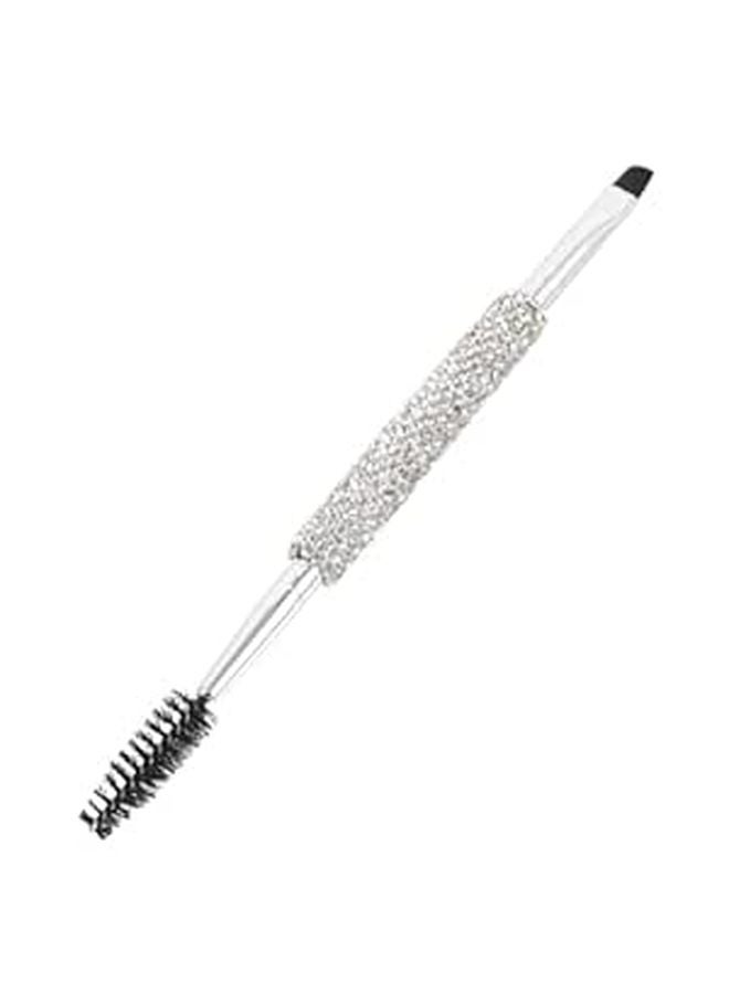 Double Ended Small Angry Eyebrow Brush with Rhinestone Handle Brow Comb Eyelash Separator - Image 1