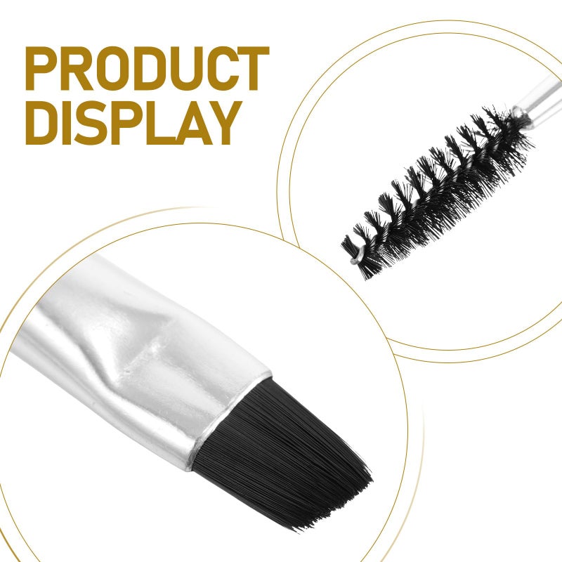 Double Ended Small Angry Eyebrow Brush with Rhinestone Handle Brow Comb Eyelash Separator - Image 4