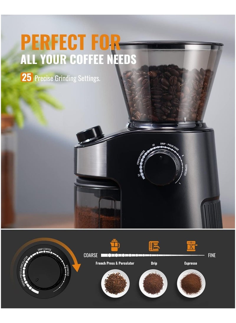 SHARDOR Coffee Grinder Burr Electric, Automatic Coffee Bean Grinder with Digital Timer Display, Adjustable Burr Mill with 25 Precise Grind Setting - Image 5