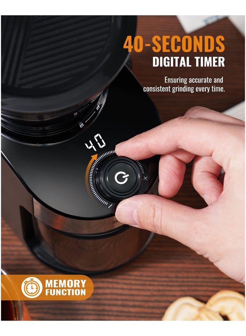 SHARDOR Coffee Grinder Burr Electric, Automatic Coffee Bean Grinder with Digital Timer Display, Adjustable Burr Mill with 25 Precise Grind Setting - Image 3