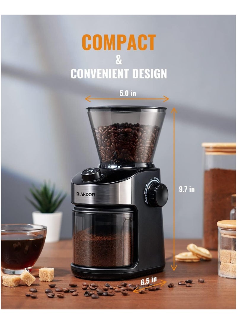 SHARDOR Coffee Grinder Burr Electric, Automatic Coffee Bean Grinder with Digital Timer Display, Adjustable Burr Mill with 25 Precise Grind Setting - Image 2