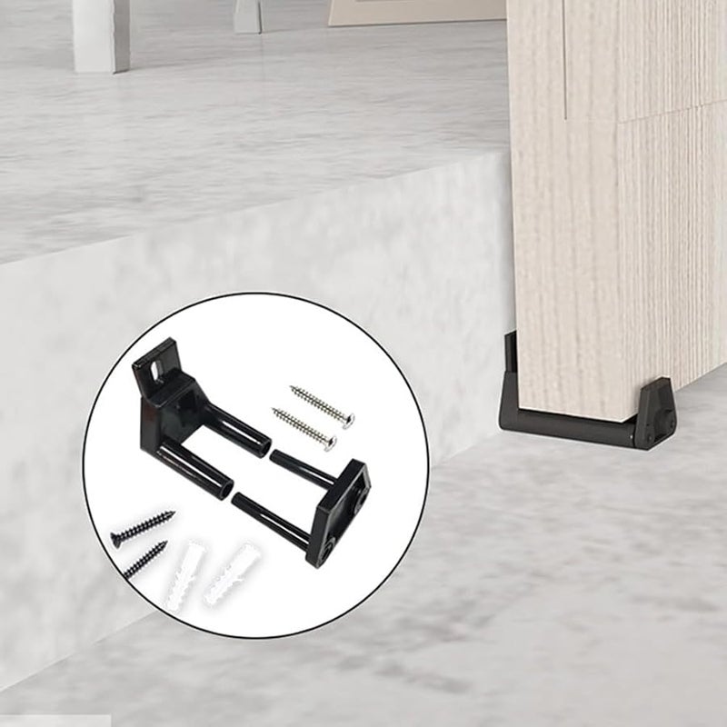 Black Sliding Door Floor Guide Bottom Mount Roller for Barn Doors Hardware - Image 3