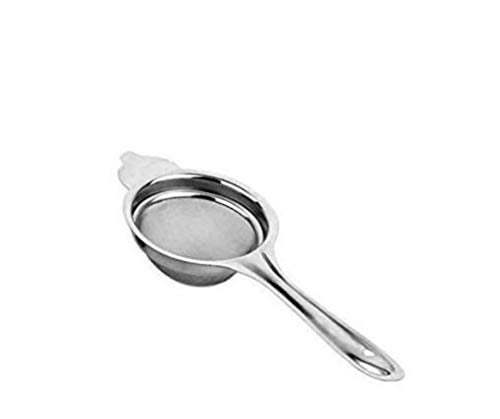 JGS Stainless Steel Copper Coated Flat Stove Bottom Sauce and Milk Pan Tea Coffee Pot Tapeli with Tea Strainer Combo Silver_1 L - Image 2