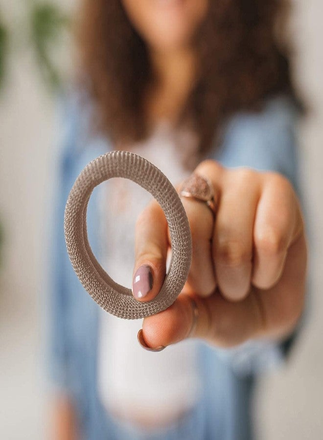 بيرلي باندز ربطات شعر كبيرة من Burlybands للشعر الكثيف أو الثقيل أو المجعد - ربطات شعر نسائية مانعة للانزلاق، لا تسبب تلف الشعر، بدون خياطة - بني فاتح، 3 قطع - Image 4