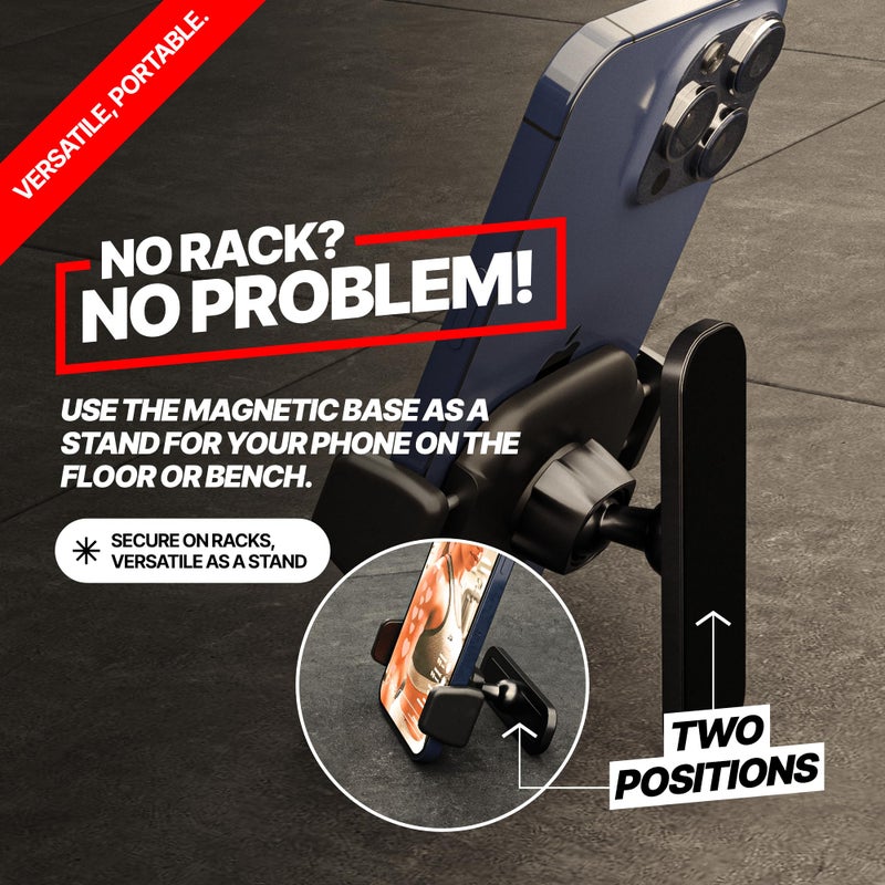 BLAUBECK Magnetic Phone Holder for Gym â€“ Essential Gym Rats Stuff â€“ Magnetic Tripod for iPhone and Magnet Phone Mountâ€“ Home Workout Accessories and Gear - Image 5