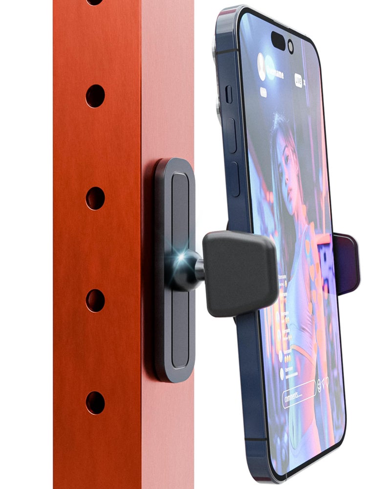 BLAUBECK Magnetic Phone Holder for Gym â€“ Essential Gym Rats Stuff â€“ Magnetic Tripod for iPhone and Magnet Phone Mountâ€“ Home Workout Accessories and Gear - Image 1