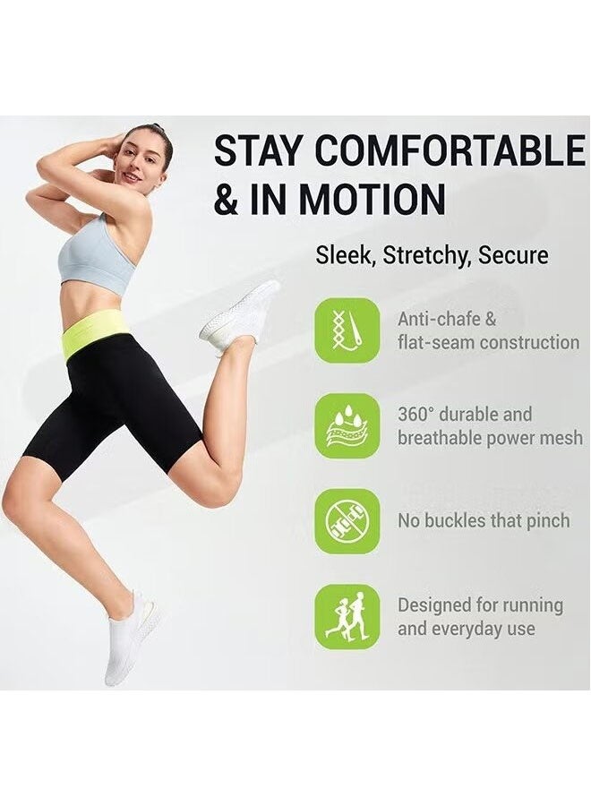 Ultra Slim Running Belt for Women and Men, Adjustable Waterproof and Sweat Resistant Waist Pack with Phone Holder, Secure Storage for Keys and Cards, Jogging Bicycle Waist Bag, Black - Image 5
