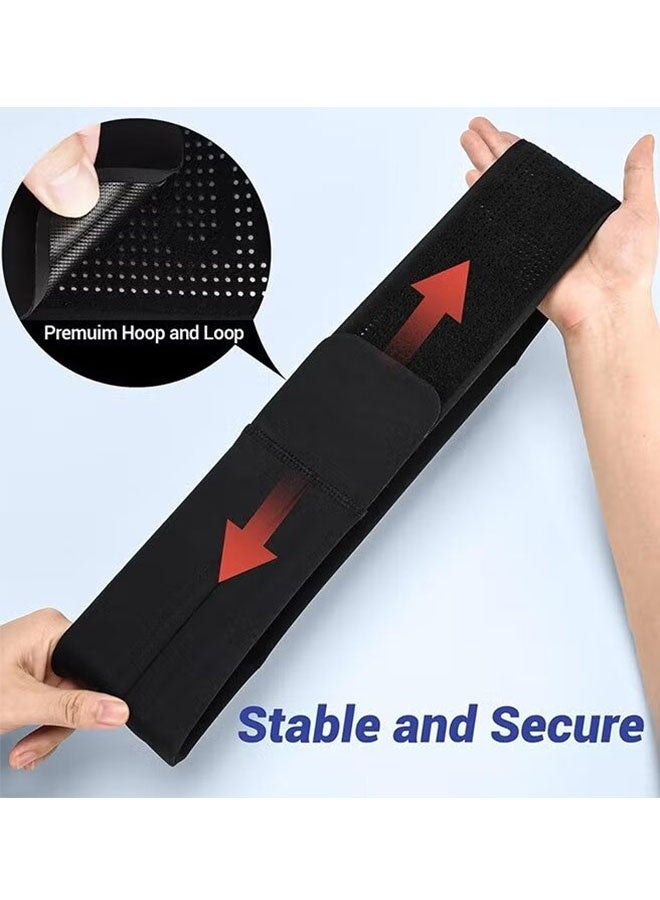 Ultra Slim Running Belt for Women and Men, Adjustable Waterproof and Sweat Resistant Waist Pack with Phone Holder, Secure Storage for Keys and Cards, Jogging Bicycle Waist Bag, Black - Image 2