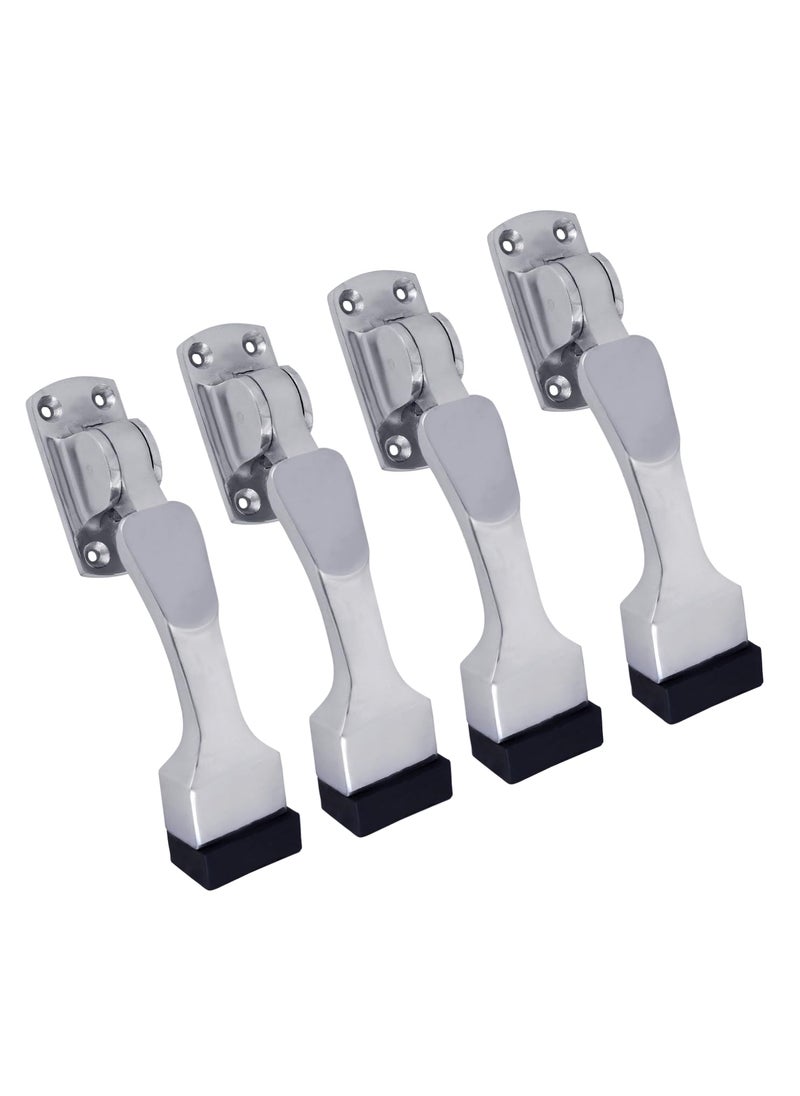 MALAIKAH Malaikah Unique Chrome Plating Heavy Duty Gate Stopper for The Door with Rubber Grip 5Inch Long Door Stopper for Wooden Door Door Mounted Pack of 4  - Image 1