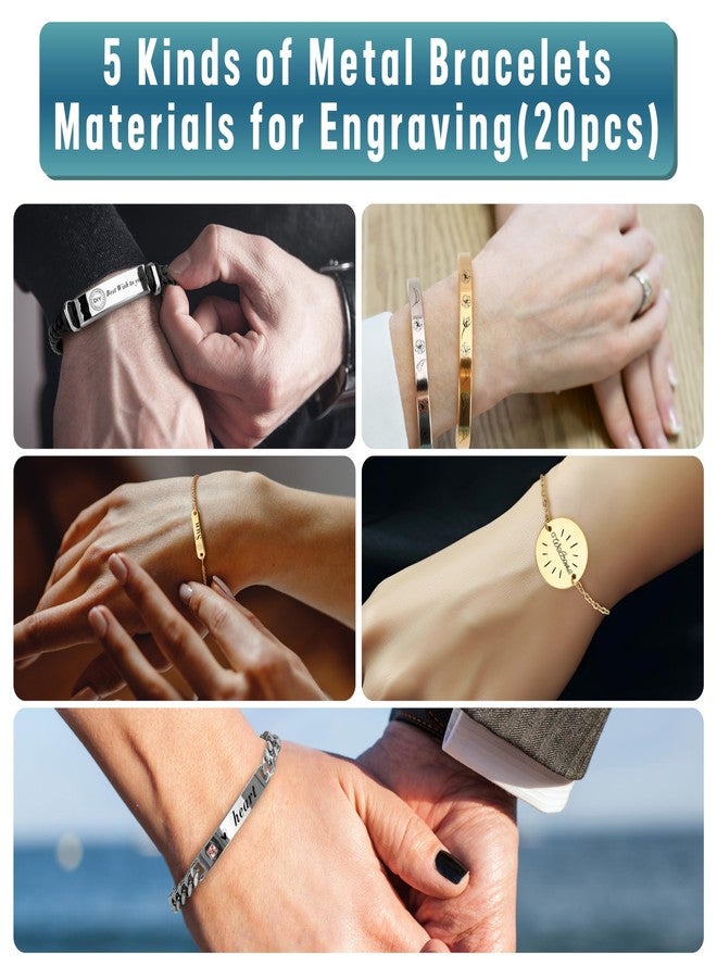 Csyidio 105 PCS Laser Engraving Materials, Jewelry Making Engraving Accessories for All Laser Engravers with Instructions, 45 PCS Stainless Steel Necklace, Pendant, Bracelet, Ring for Laser Crafting - Image 5