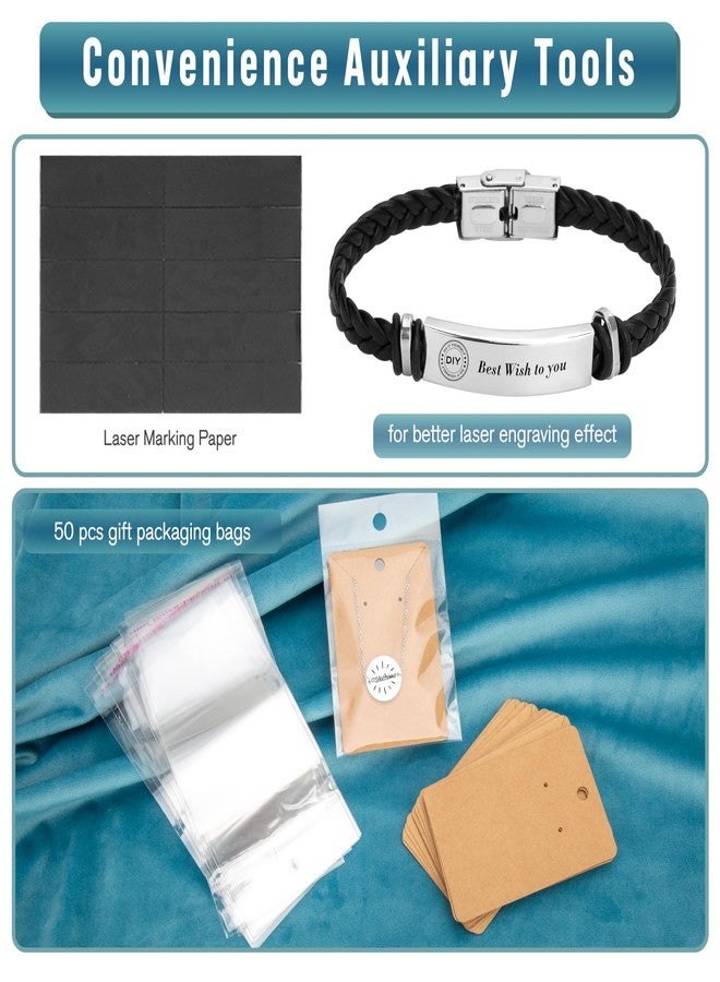 Csyidio 105 PCS Laser Engraving Materials, Jewelry Making Engraving Accessories for All Laser Engravers with Instructions, 45 PCS Stainless Steel Necklace, Pendant, Bracelet, Ring for Laser Crafting - Image 4