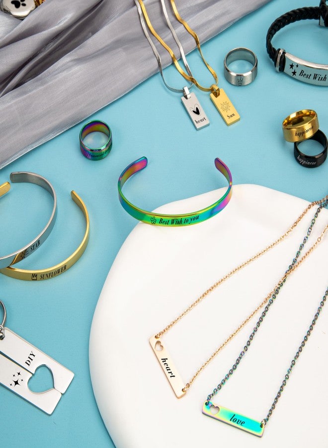 Csyidio 105 PCS Laser Engraving Materials, Jewelry Making Engraving Accessories for All Laser Engravers with Instructions, 45 PCS Stainless Steel Necklace, Pendant, Bracelet, Ring for Laser Crafting - Image 2