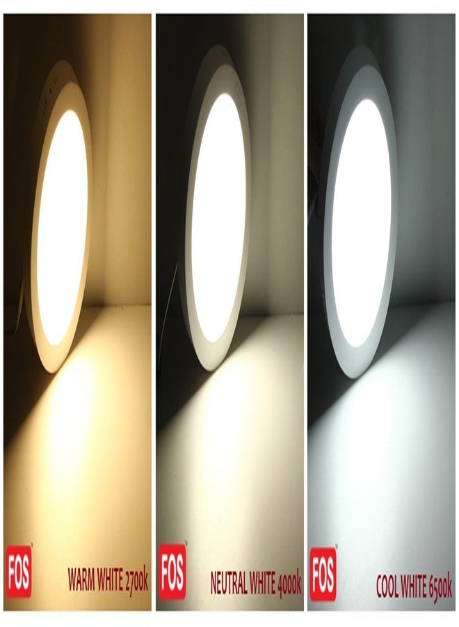 Fos Future Energy FOS 2400 LUMENS 24W Surface Mount LED Panel Ceiling Light (Pack of 2) - Round, Neutral White (4000k) - Image 5