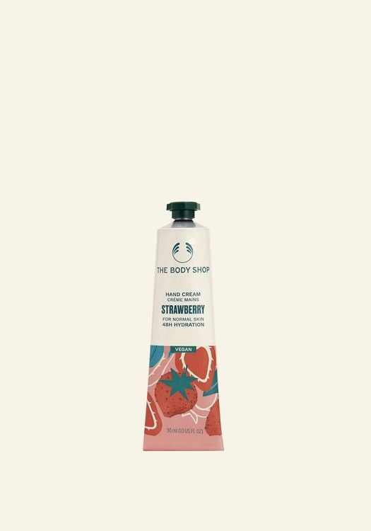 THE BODY SHOP Strawberry Hand Cream for Soft, Smooth Hands | 48hr Hydration with Shea Butter & Strawberry Essence | Fast-Absorbing, Vegan Moisturiser, 30ml - Image 1