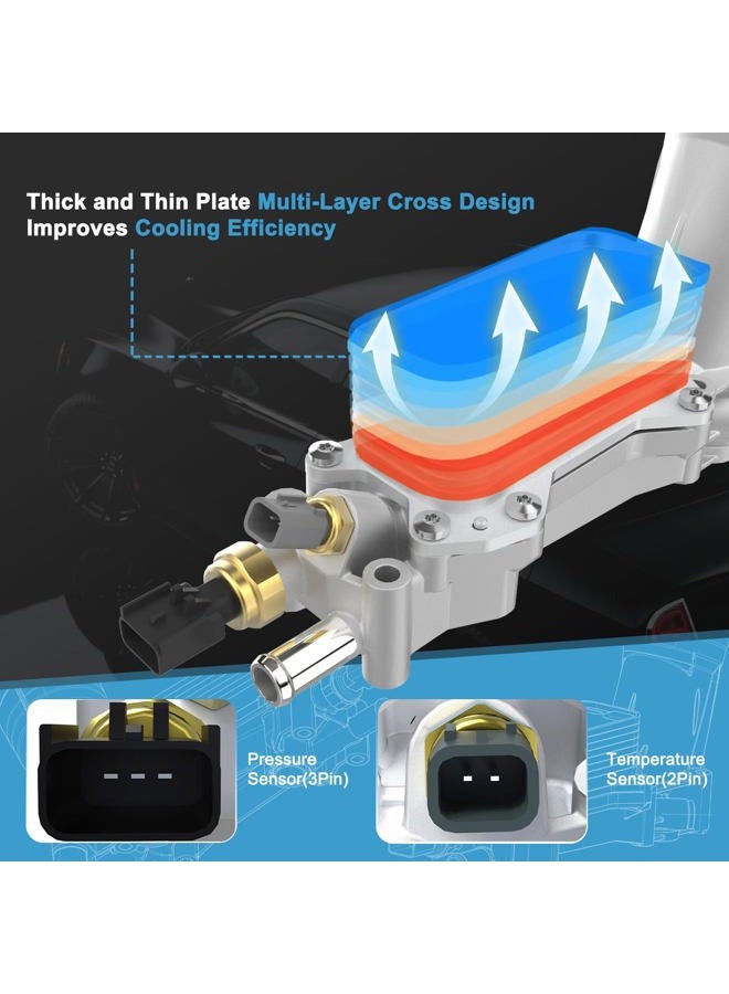 keriolee 926-959 Aluminum Engine Oil Cooler, Oil Filter Housing Adapter For 2017-2018 Chrysler 200 300, Jeep Cherokee Grand Cherokee,Dodge Charger Challenger Journey Wrangler, Ram ProMaster Replace# 68105583AB - Image 4