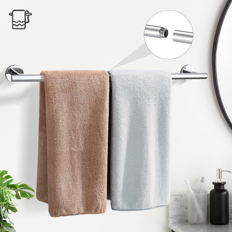 TURS Chrome 5 Piece Bathroom Hardware Set  SUS304 Stainless Steel 24 Inch Bath Towel Bar Set  Round Bathroom Accessories Kit Wall Mounted - Image 2