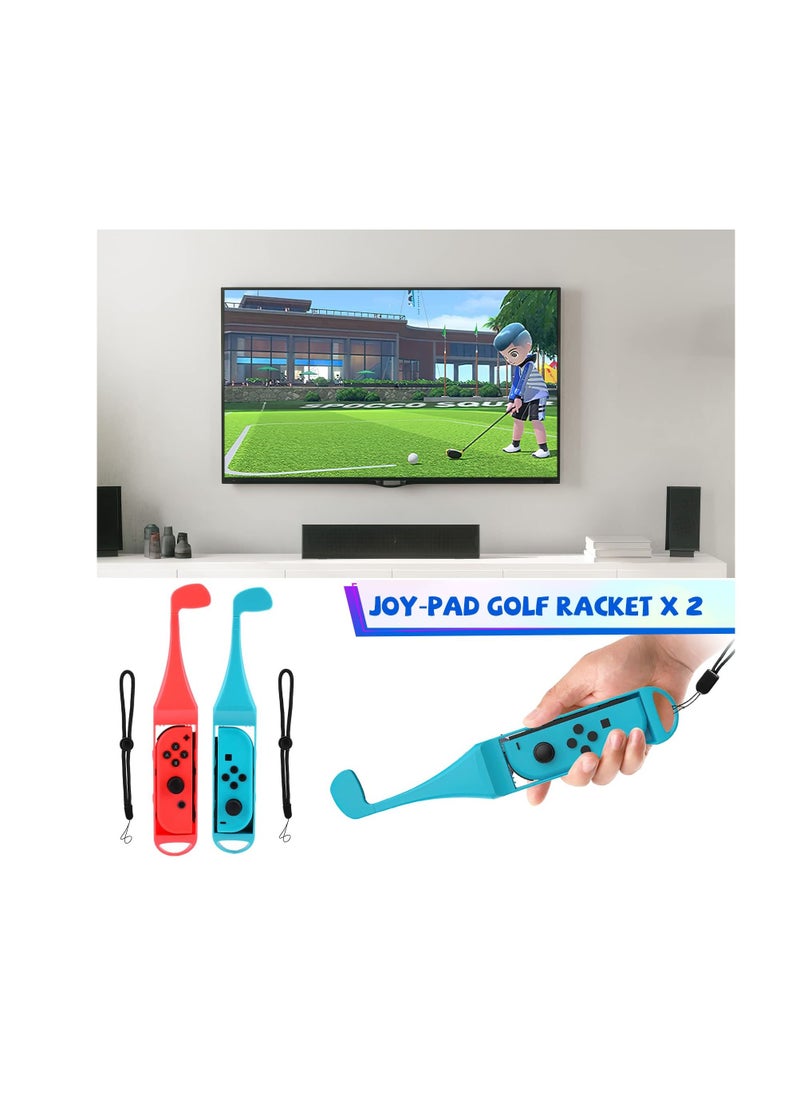 Generic 18 in 1 Switch Sport Games Accessories Bundle for Nintendo Switch Games, Family Bundle Accessory Kit with Tennis Racket Controller Grips Racing Wheel Bandage Golf Club Wheels Drum Stick Fishing Rod  - Image 3