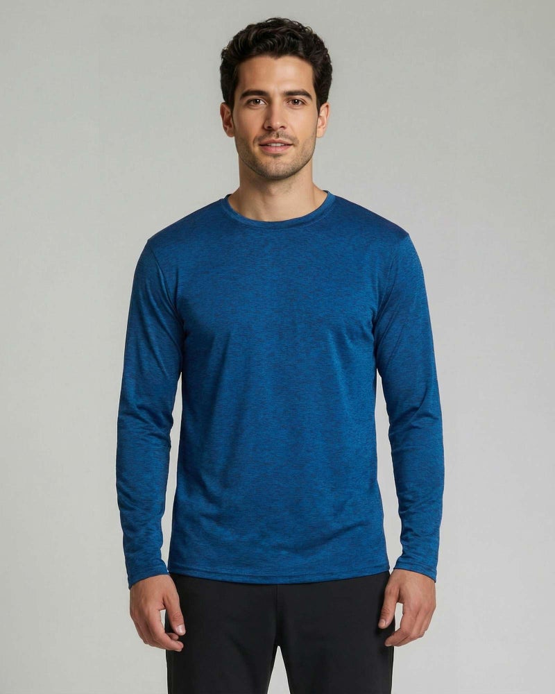 REALESSENTIALS Real Essentials 4 Pack: Mens Long Sleeve Dry Fit T Shirts Hiking Fishing Workout Gym Work Sun UPF 50 Wicking Running Tee, Set 3, Small - Image 2