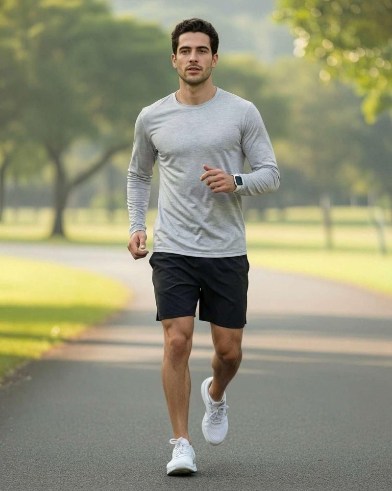 REALESSENTIALS Real Essentials 4 Pack: Mens Long Sleeve Dry Fit T Shirts Hiking Fishing Workout Gym Work Sun UPF 50 Wicking Running Tee, Set 3, Small - Image 4