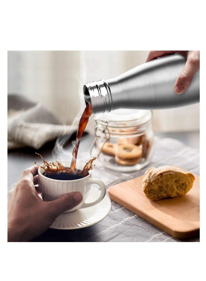 Double Wall Stainless Steel Sports Water Bottle 500ml Insulated Silver - Image 5