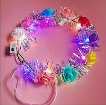 Haven's treasure LED Flower Crown Headband, Multicolour Light-Up Tiara, Party Festival Accessory - Image 2