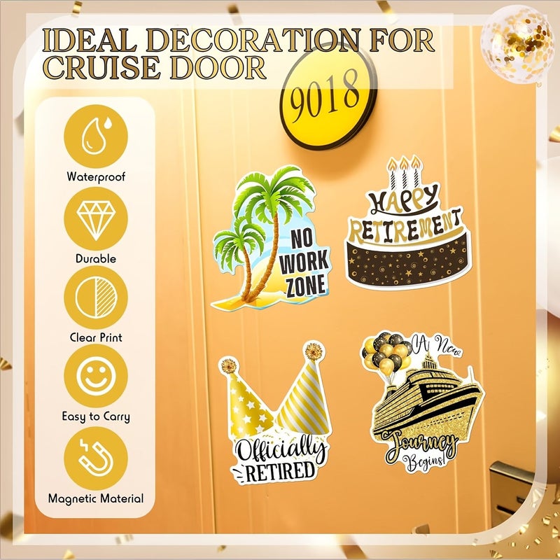 4 Pcs Set Mixed Colors Retirement Cruise Door Decorative Magnetic Magnets Fun Waterproof Nautical Magnets Suitable For Carnival Cabins Gyms Refrigerators And Cars - Image 4