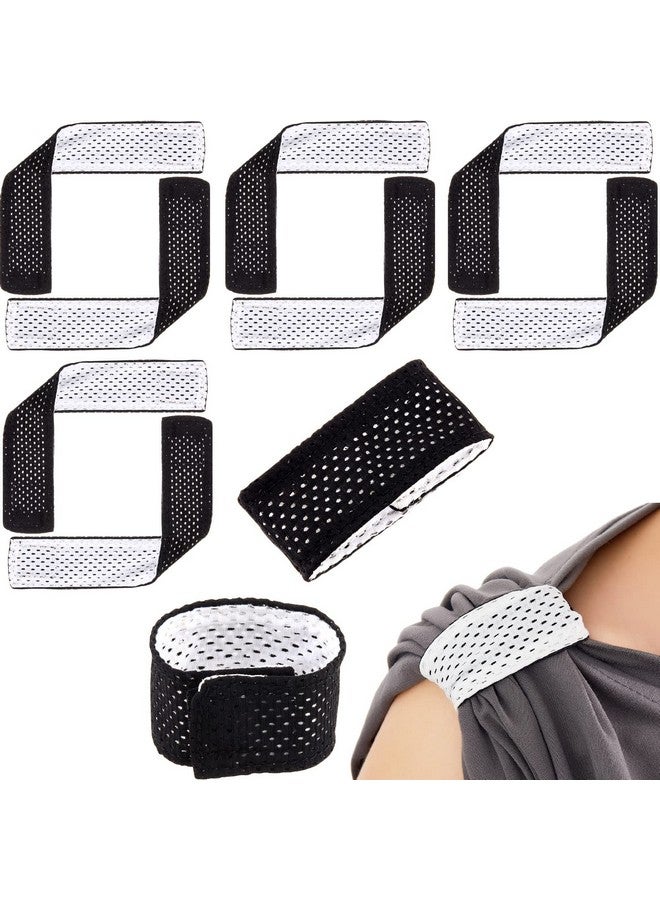 Amylove 4 Pairs Jersey Sleeve Bands Sleeve Holders Soccer Softball Sleeve Ties With Hook And Loop Fasteners Sleeve Straps For Shirts Scrunchies For T Shirts Baseball Sports Activities Boy Girl (Black White)  - Image 1