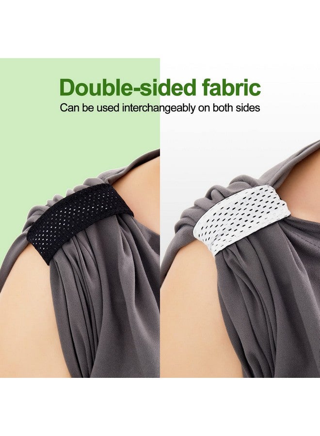 Amylove 4 Pairs Jersey Sleeve Bands Sleeve Holders Soccer Softball Sleeve Ties With Hook And Loop Fasteners Sleeve Straps For Shirts Scrunchies For T Shirts Baseball Sports Activities Boy Girl (Black White)  - Image 5