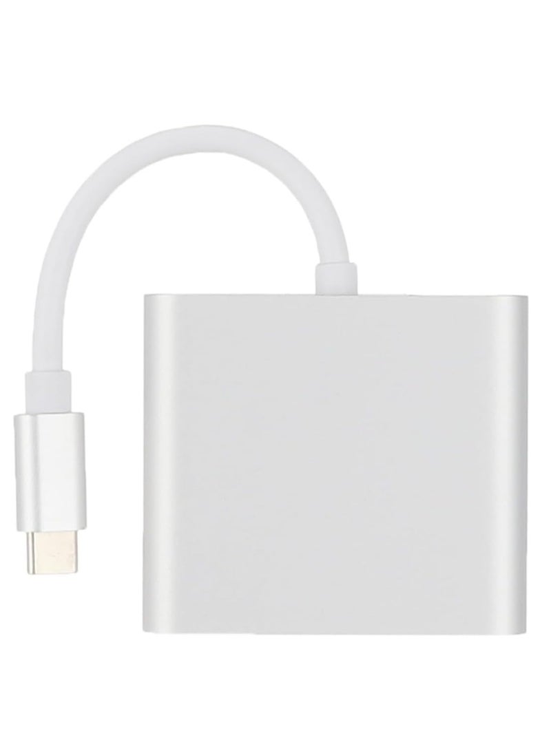 USB Type-C Multi-Port Adapter with 3.0 Port and Charging Port - Silver-273 - Image 2