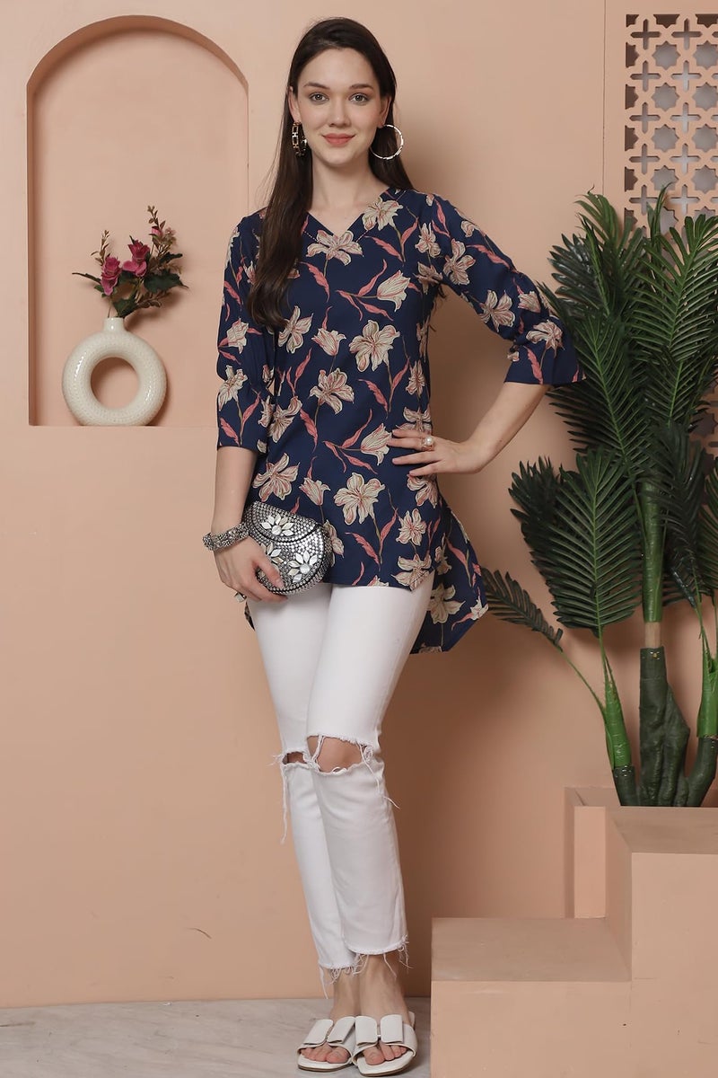 Rajnandini Women's Cotton Jaipuri Printed Tunic (JOPLJPR4005-3XL_Blue_3XL) - Image 5
