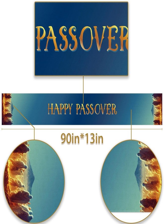 Pudodo Happy Passover Table Runner Pesach Jewish Exodus from Egypt Festival Holiday Party Decor Kitchen Dining Room Home Decoration (13" x 90") - Image 4