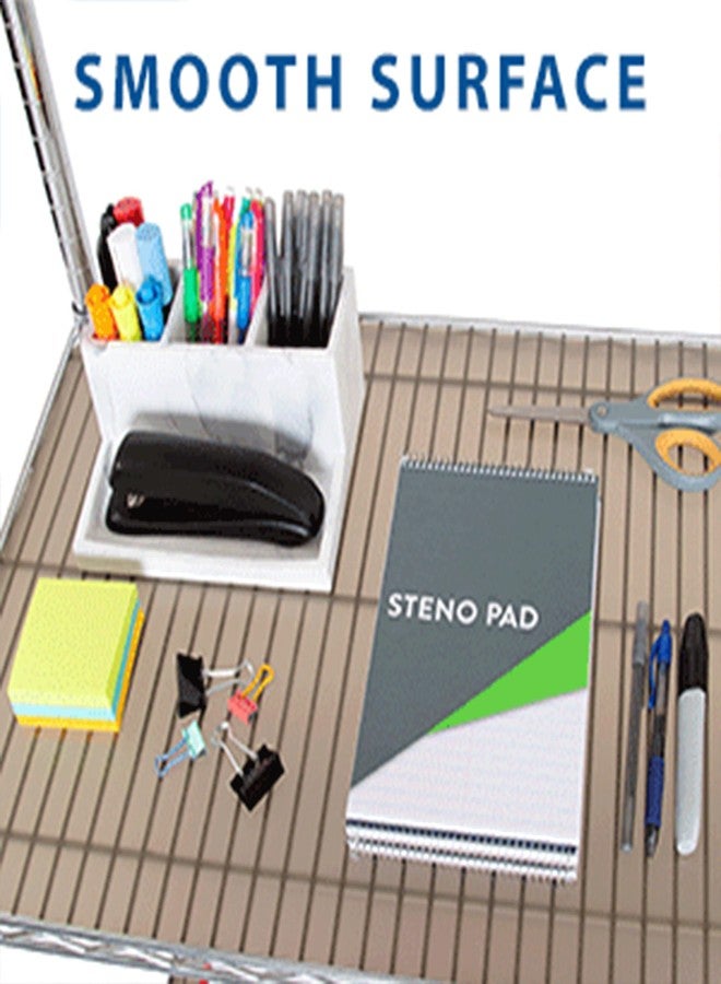 Seville Classics Heavy Duty Fitted Wire Shelf Liners Water-Resistant Protector Mat, Non-Adhesive, for Wired Shelves, Office, Kitchen, Garage (2 Pieces), Semi-Transparent Taupe, fits 30" x 14" Shelf - Image 5