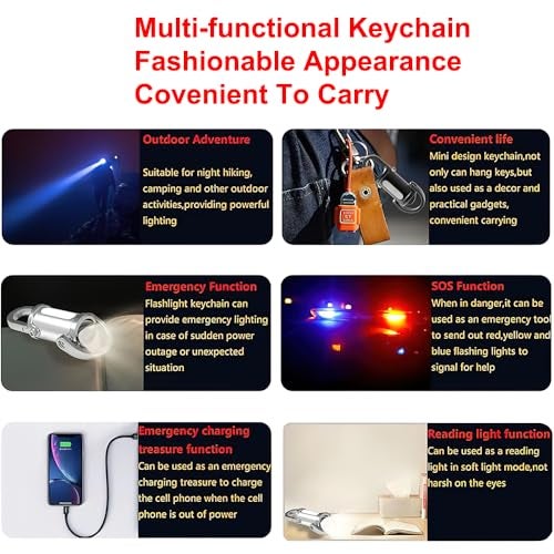 AVEDIA Mini LED Flashlight 1200 Lumens, Super Bright Small Light, USB C Rechargeable COB Torchlight, Pocket Size Keychain Light, Powerful Small Torch Light Pocket, Portable Key Ring Torch - Image 5
