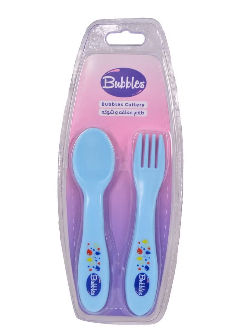 Bubbles Baby spoon and fork-bby blue - Image 2