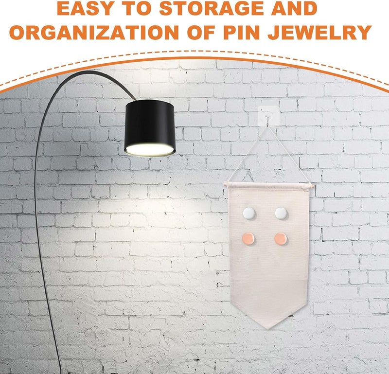 Homoyoyo Pin Display Banner Canvas Badge Organizer Hanging Brooch Holder for Enamel Pins Patches Buttons Wall Storage Beige - Image 1