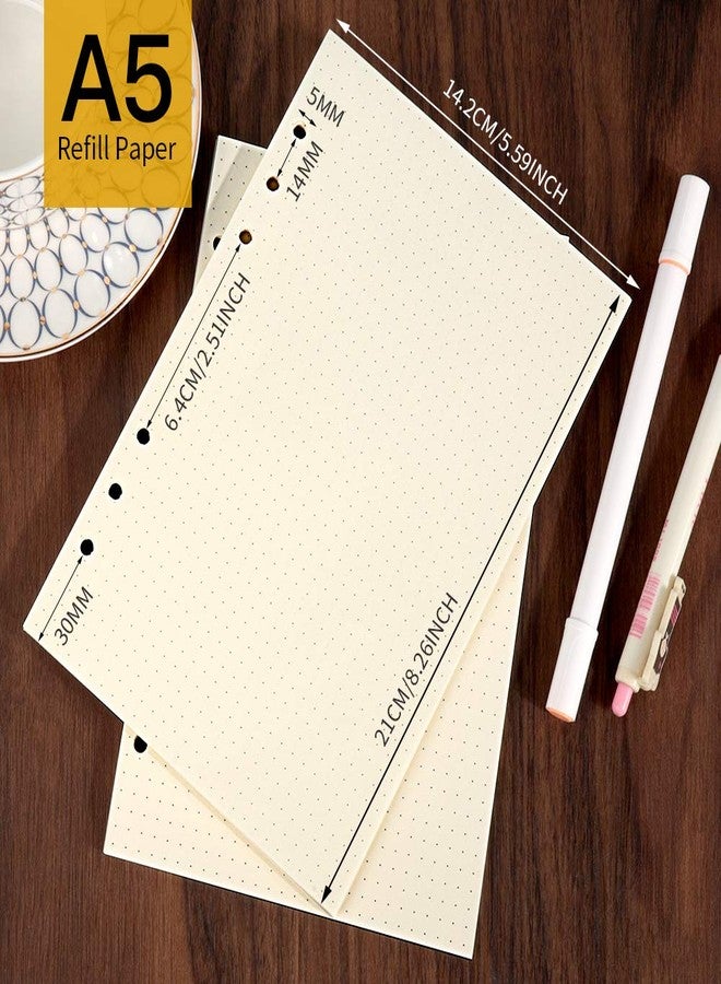 LEOBRO A5 Paper, Dotted Paper for A5 Binder, Planner Inserts, with Binder Pocket, Index Tabs, Square Rulers for Drawing, Refill for Planner Notebook Journal - Image 2