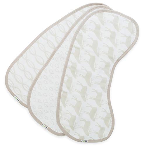Ziggy Baby Muslin Burp Cloths, Burpy Bib Set (3 Pack) Woodland Collection - Image 2