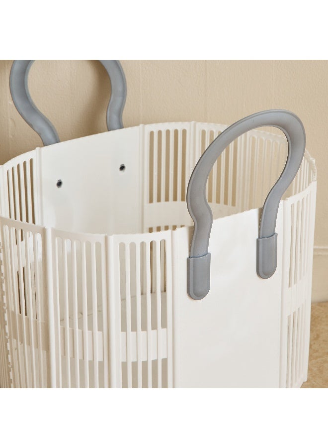 Home Box سلة غسيل قابلة للطي مع مقبض - أبيض - Image 4