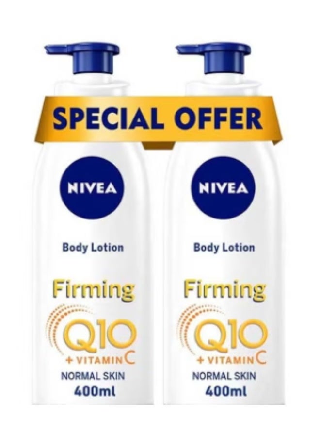 Nivea Q10 Plus Vitamin C Firming Body Lotion, Normal Skin 400ml Pack of 2